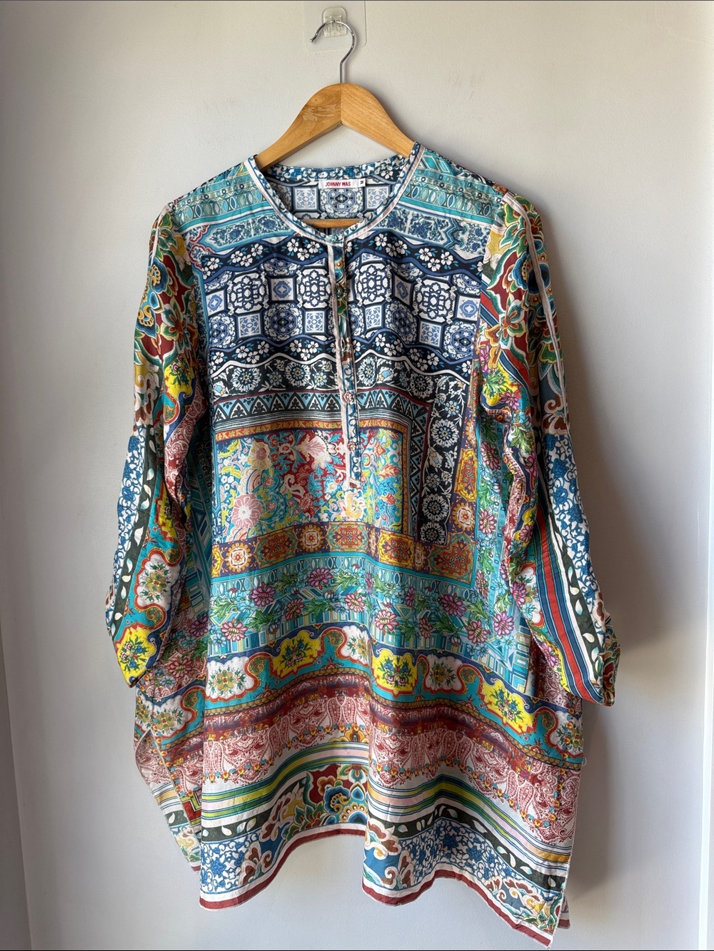 Johnny Was Silk Boho Blouse Tunic